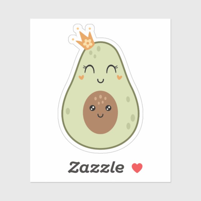 Niedlich Avocado Custom-Cut Vinyl Stickers Aufkleber (Blatt)