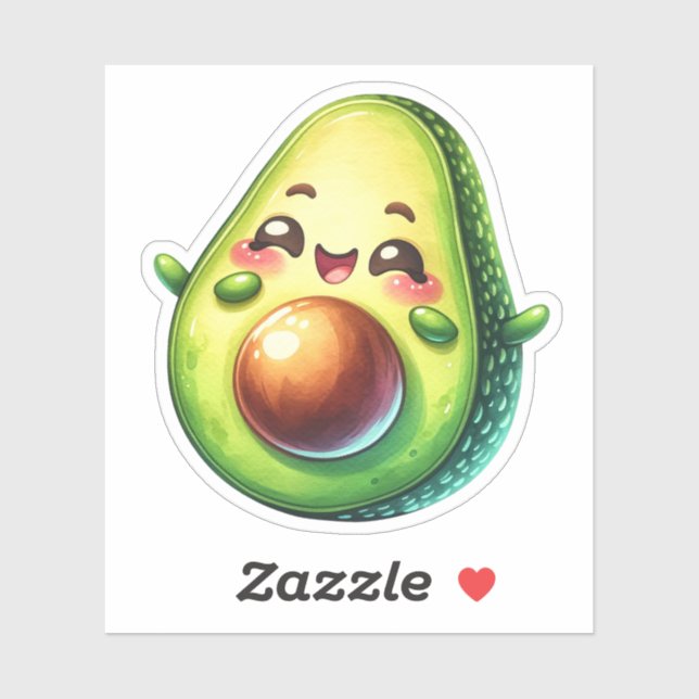 Niedlich Avocado Custom-Cut Vinyl Stickers Aufkleber (Blatt)