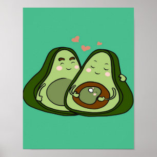 Niedlich Avocado Mommy Niedliche Familie Mama Poster