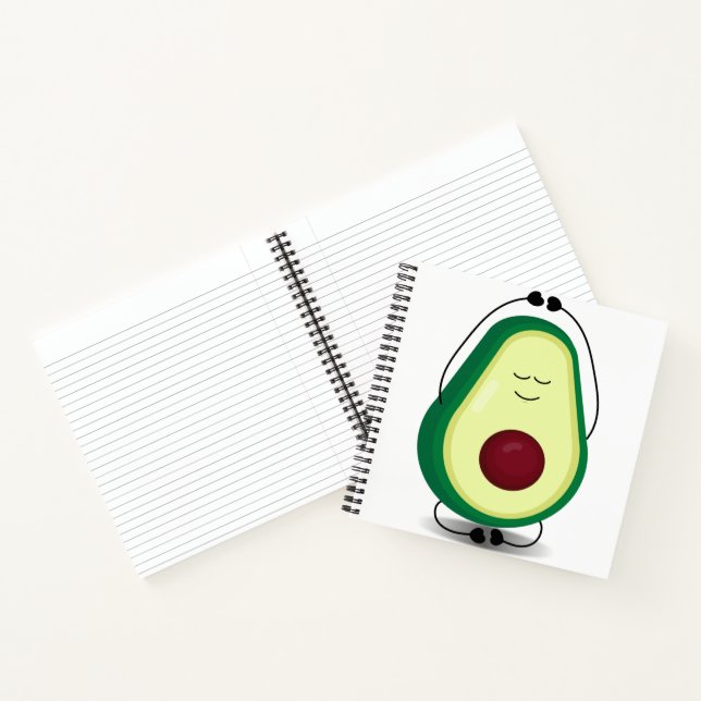 Niedlich Avocado Relaxation Cartoon Spiral Noteboo Notizbuch (Innenseite)