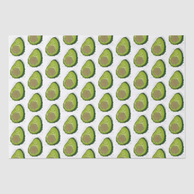 Niedlich Avocado Watercolor Seidenpapier (Vorderseite)