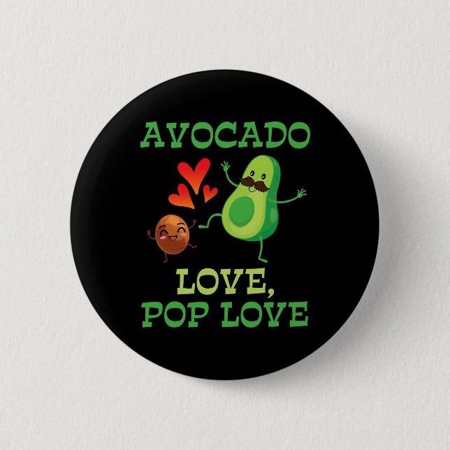 Niedlich Avocados Tanzen Together Avocado Liebe Po Button (Vorderseite)