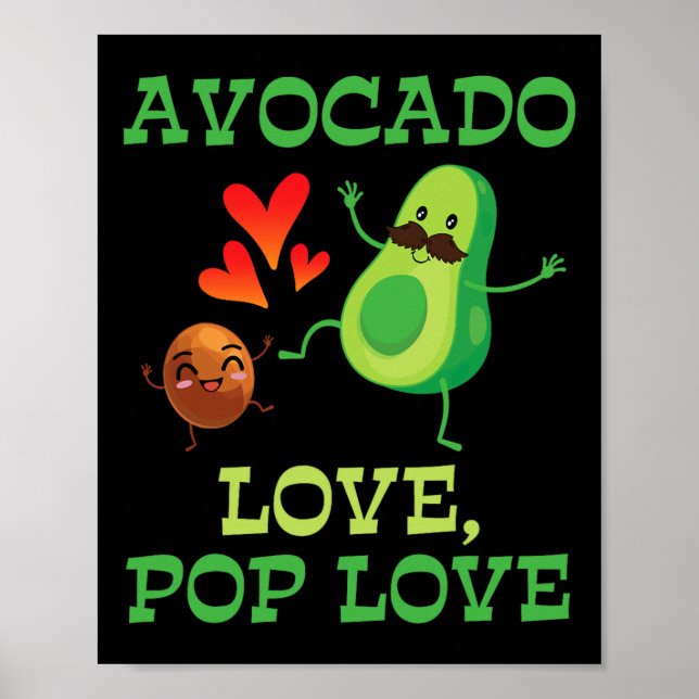 Niedlich Avocados Tanzen Together Avocado Liebe Po Poster (Vorne)