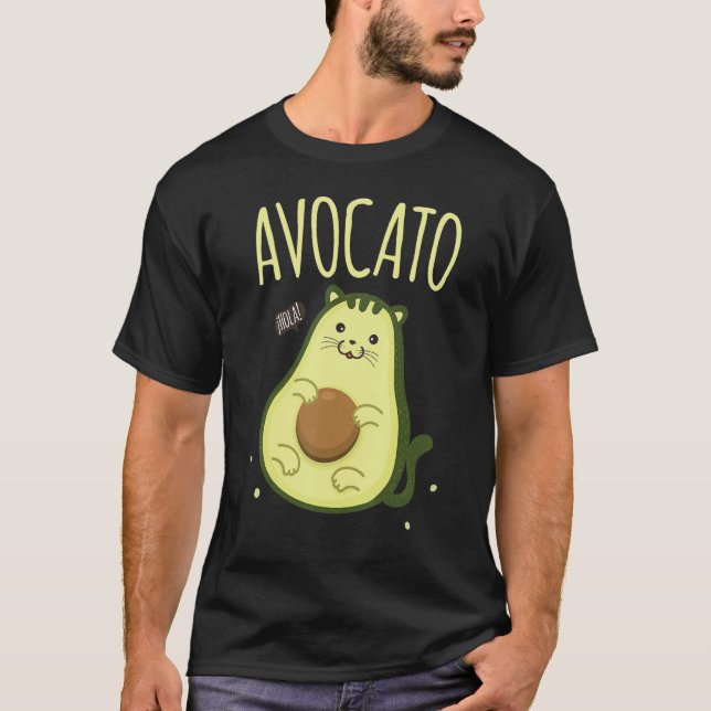 Niedlich Avocato Avocado Cat T-Shirt (Vorderseite)