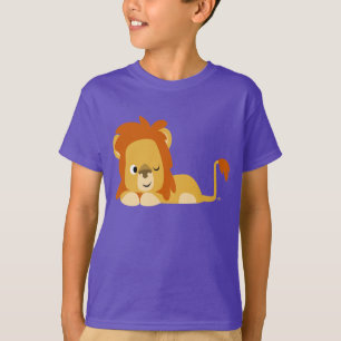 Niedlich Awake Cartoon Lion Children T - Shirt