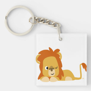 Niedlich Awake Cartoons Lion Acrylic Schlüsselanhä Schlüsselanhänger