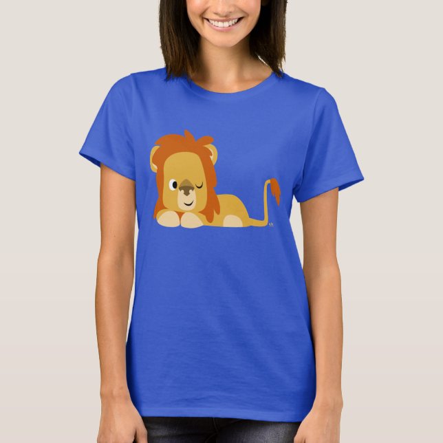 Niedlich Awake Cartoons Lion Women T - Shirt (Vorderseite)