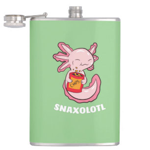 Niedlich Axolotl Lover Snaxolotl Kawaii Axolotl Fo Flachmann