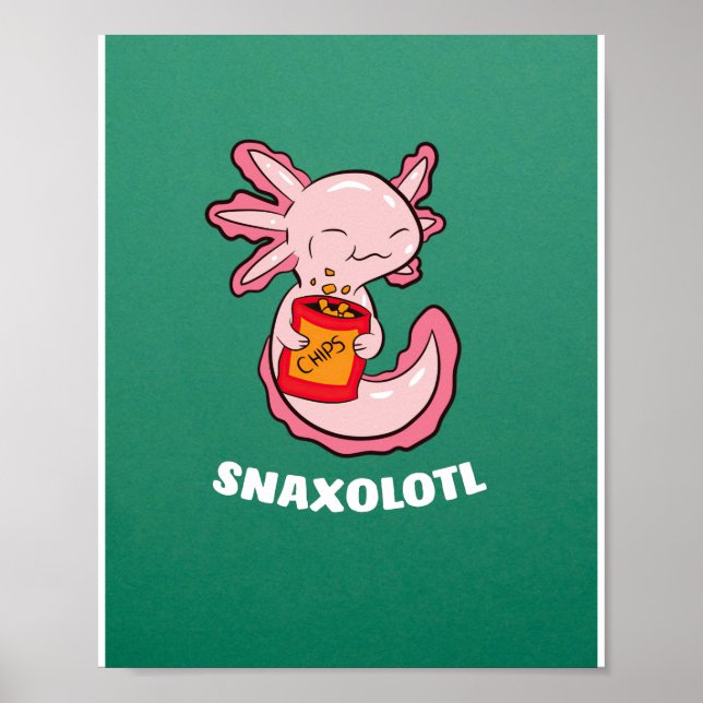 Niedlich Axolotl Lover Snaxolotl Kawaii Axolotl Fo Poster (Vorne)