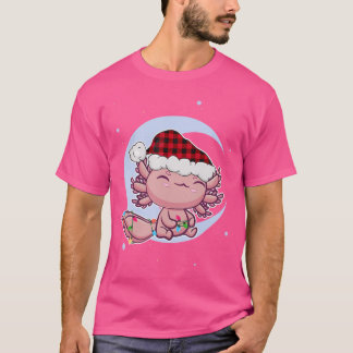 Niedlich Axolotl Pet Christmas Eve Weihnachtsmannm T-Shirt