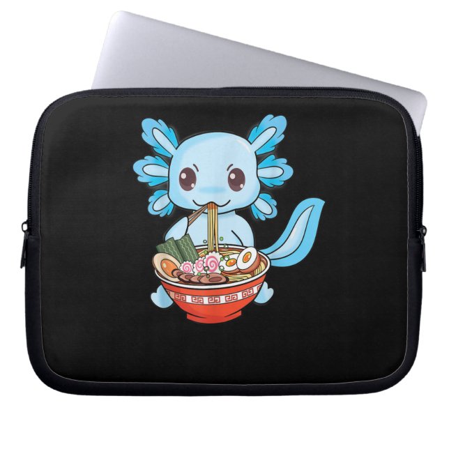 Niedlich Axolotl Ramen Noodles Anime Laptopschutzhülle (Vorderseite)