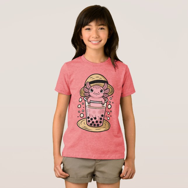 Niedlich Axolotl Tri-Blend Shirt (Vorderseite Voll)
