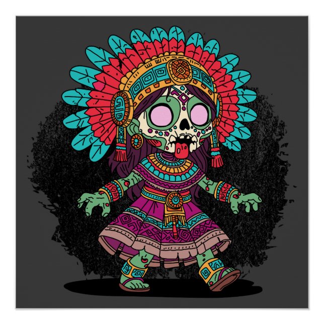 Niedlich Aztec Zombie Poster (Vorderseite)