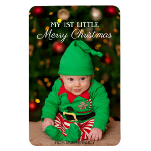 Niedlich Baby 1. Kleines Frohe Weihnachtsfest Foto Magnet