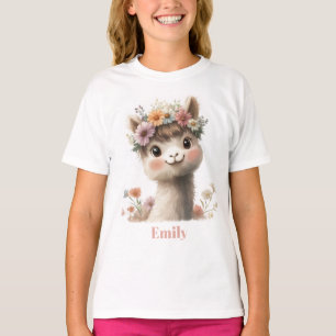Niedlich Baby Alpaca mit Namen T-Shirt