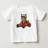 Niedlich Baby Alpaca Race Car Driver
