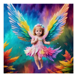 Niedlich Baby Angel Farbiges Design-38424 Poster