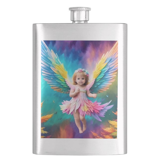 Niedlich Baby Angel Wings Art-38424 Flachmann (Vorderseite)