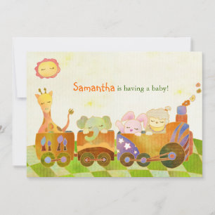 Niedlich Baby Animals Baby Dusche Einladung
