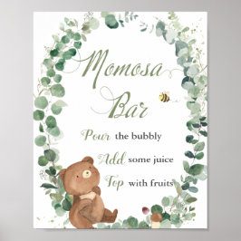 Niedlich Baby Bear Greenery Baby Dusche Momosa Bar Poster