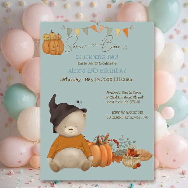 Niedlich Baby Bear Halloween Geburtstag Einladung (Von Creator hochgeladen)