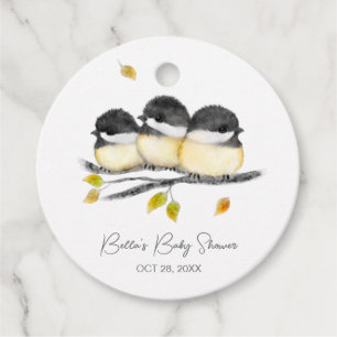 Niedlich Baby Bird Chickadees Baby Dusche Geschenkanhänger