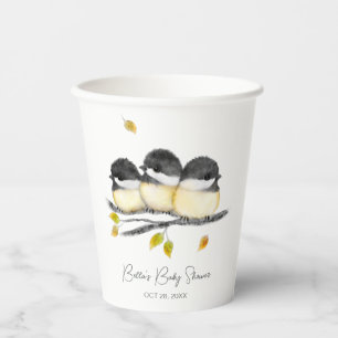 Niedlich Baby Bird Chickadees Baby Dusche Pappbecher