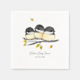 Niedlich Baby Bird Chickadees Baby Dusche Serviette