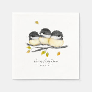 Niedlich Baby Bird Chickadees Baby Dusche Serviette