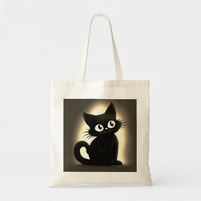 Niedlich Baby Black Cat Halloween Tragetasche (Vorne)