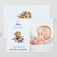 Niedlich Baby Blue Cartoon Leopard | Boy Birth