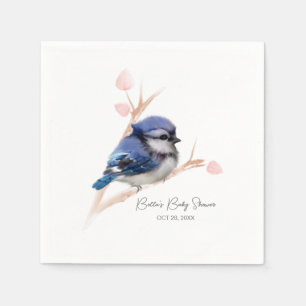 Niedlich Baby Blue Jay Baby Dusche Serviette