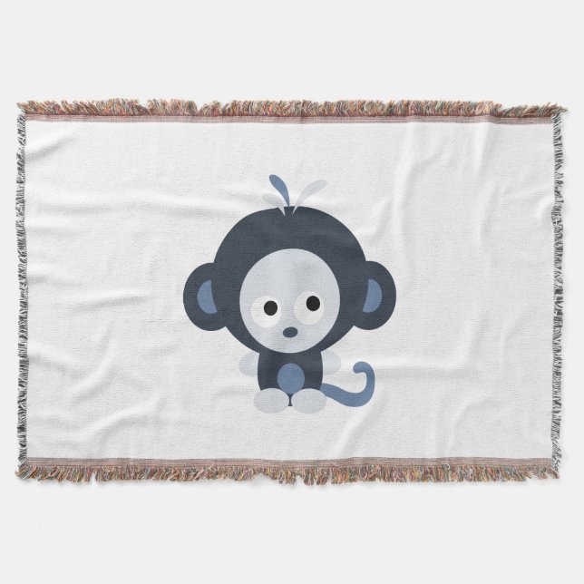 Niedlich Baby Blue Monkey Decke (Vorderseite)
