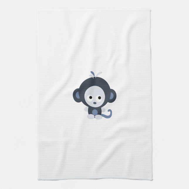 Niedlich Baby Blue Monkey Handtuch (Vertikal)