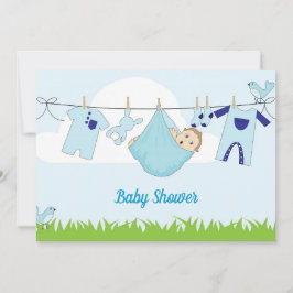 Niedlich Baby Blue Sky Babydusche Einladung