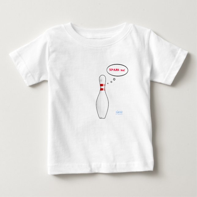 Niedlich Baby Bowler Spare Me Bowling Team Mascot Baby T-shirt (Vorderseite)
