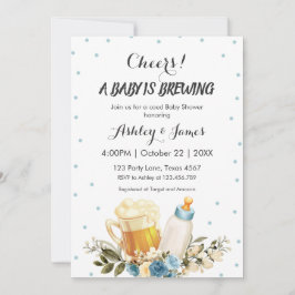 Niedlich Baby Boy Brewing Blue Cheers Baby Dusche Einladung