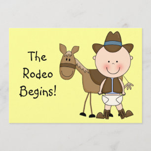 Niedlich Baby Boy & Horse Pony Custom Western Birt Ankündigung