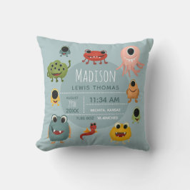Niedlich Baby Boy Kinderzimmer Monster Alien Gebur Kissen