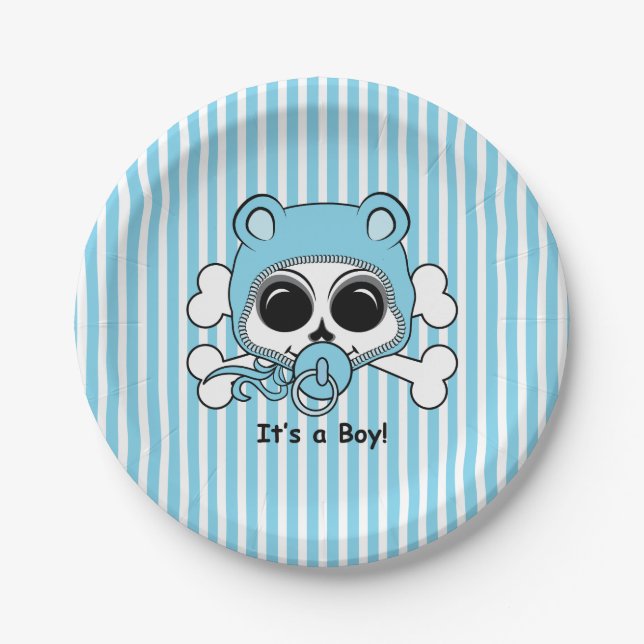 Niedlich Baby Boy Skull Pappteller (Vorderseite)