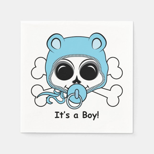 Niedlich Baby Boy Skull Serviette (Vorderseite)