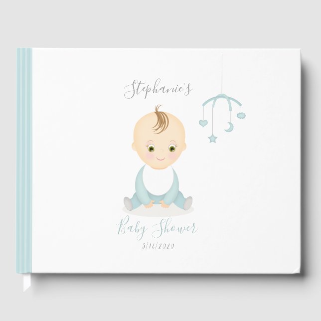 Niedlich Baby Boy und seine Baby-Dusche Gästebuch (Vorderseite)