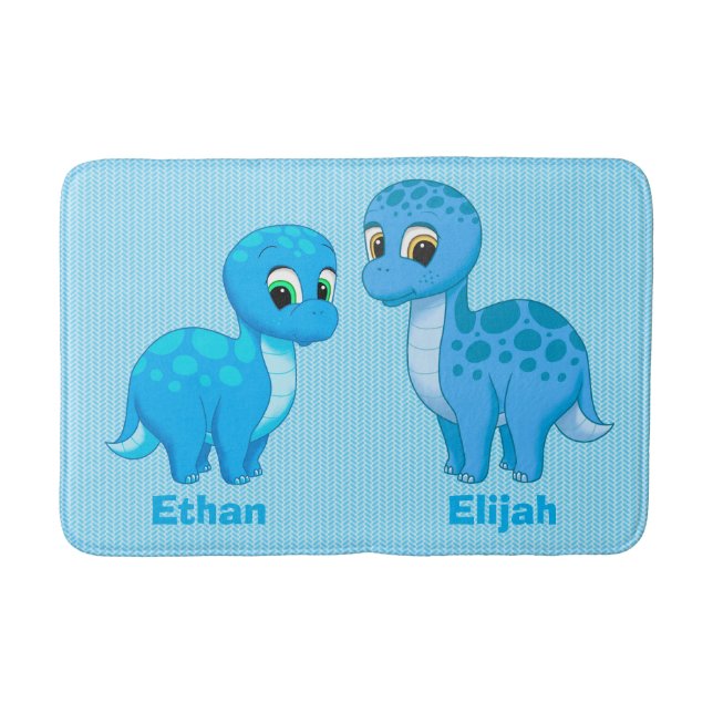 Niedlich Baby Brother Blue Dinosaurier Badematte (Vorderseite)