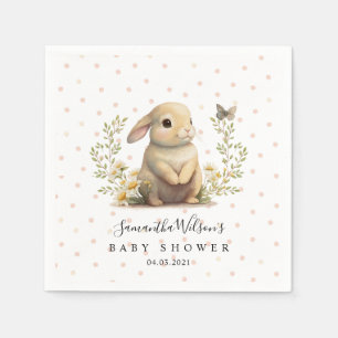 Niedlich Baby Bunny mit Butterfly Baby Dusche Napk Serviette