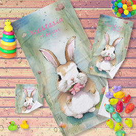 Niedlich Baby Bunny Pastel Watercolor Frühlingsblu Badhandtuch Set