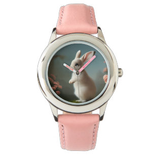 Niedlich Baby Bunny Portrait Armbanduhr