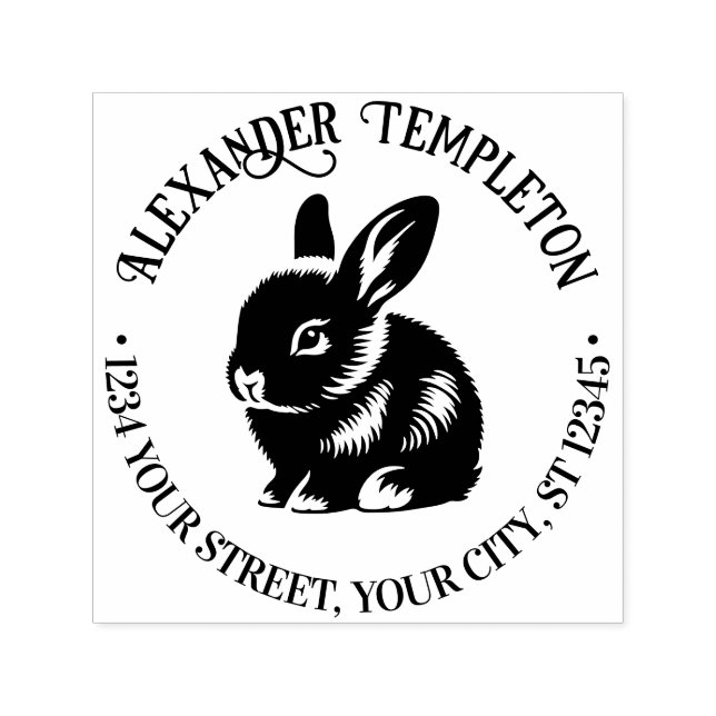 Niedlich Baby Bunny Rabbit Name Rücksendeadresse # Permastempel (Design)