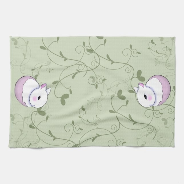 Niedlich Baby Bunny Rabbit Osterbit Handtuch (Horizontal)