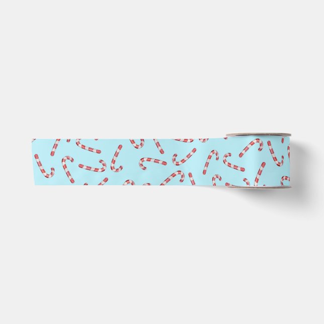 Niedlich Baby Candy Cane Vintage Weihnachten Satinband (Vorderseite)