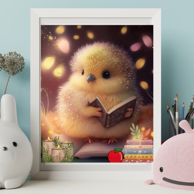 Niedlich Baby Chick liest ein Buch Art Kinderzimme Poster (Von Creator hochgeladen)